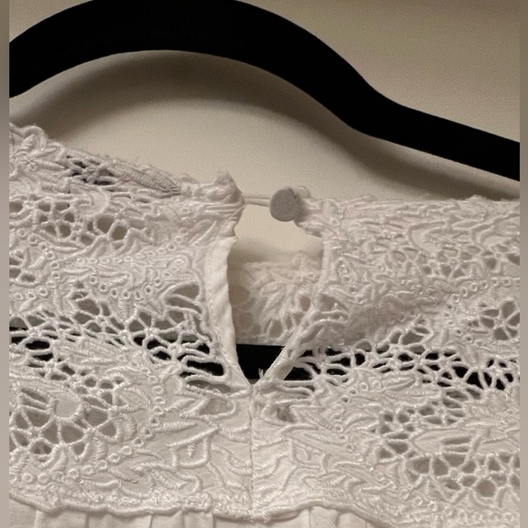 KOBI HALPERIN COTTON & SILK PEASANT WHITE BLOUSE SIZE LARGE - Picture 7 of 8